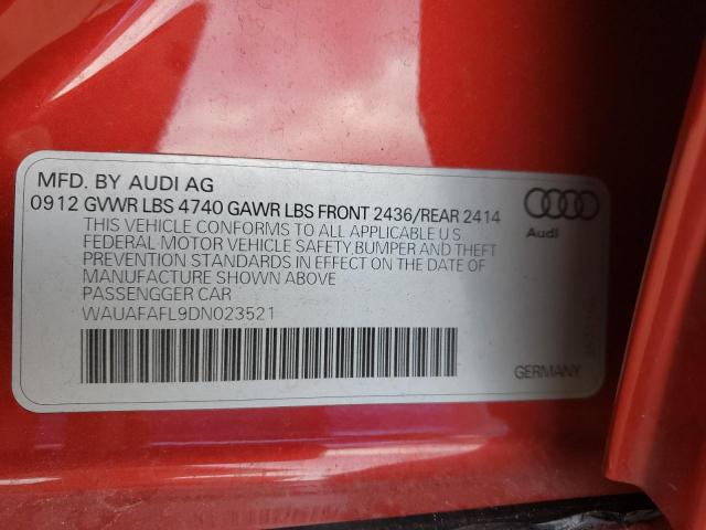 VIN WAUAFAFL9DN023521 2013 Audi A4, Premium no.10