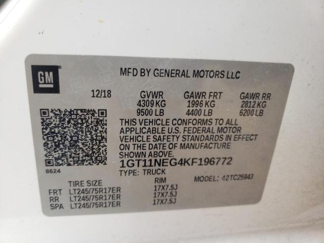 2019 GMC SIERRA C25 1GT11NEG4KF196772