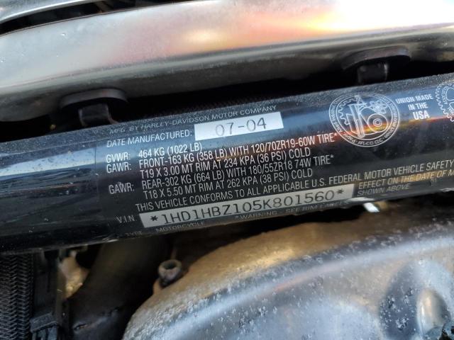 2005 HARLEY-DAVIDSON VRSCB 1HD1HBZ105K801560