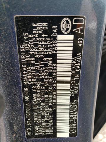 2016 TOYOTA CORROLLA S 2T1BURHE3GC519058