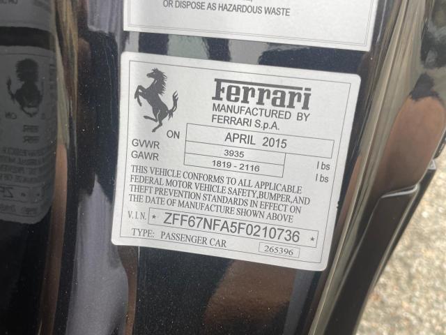 2015 FERRARI 458 ITALIA ZFF67NFA5F0210736