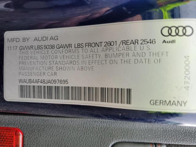 2018 AUDI S4 PREMIUM WAUB4AF48JA097695