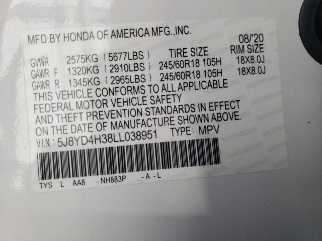 2020 ACURA MDX 5J8YD4H38LL038951