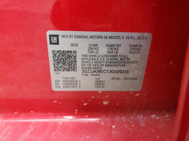 2018 CHEVROLET SLVRD 1500 3GCUKREC7JG429216