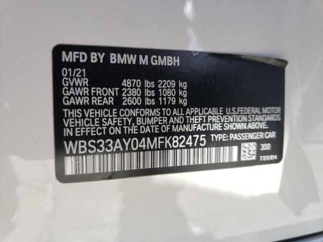 2021 BMW M3 COMPETI WBS33AY04MFK82475