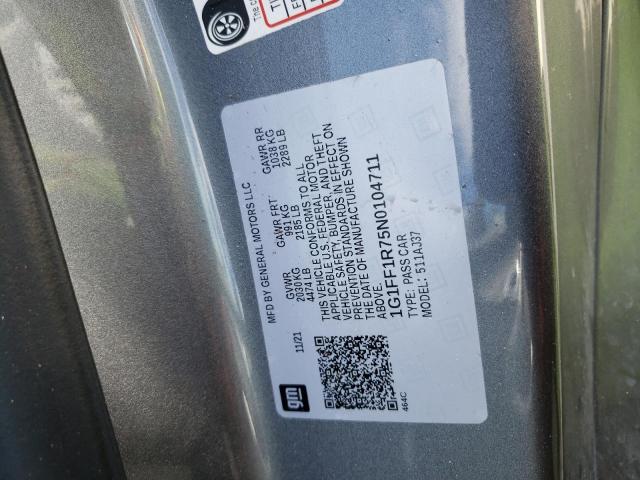 2022 CHEVROLET CAMARO LT1 1G1FF1R75N0104711