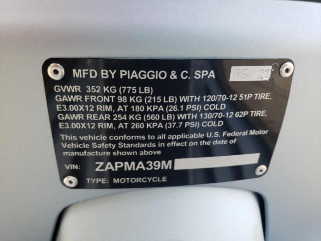 2021 VESPA GTS 300 SU ZAPMA39M8M5202520
