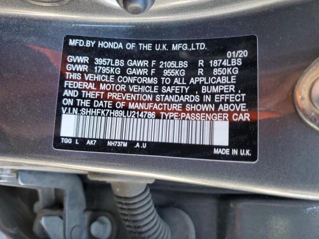 2020 HONDA CIVIC CX SHHFK7H89LU214786