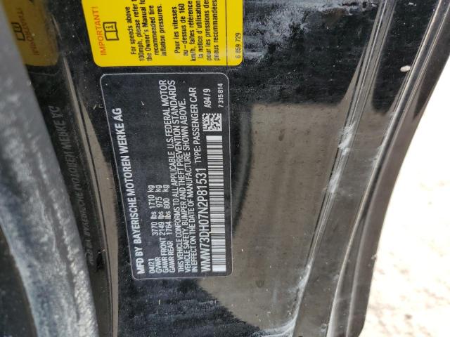 2022 MINI COOPER JOH WMW73DH07N2P81531