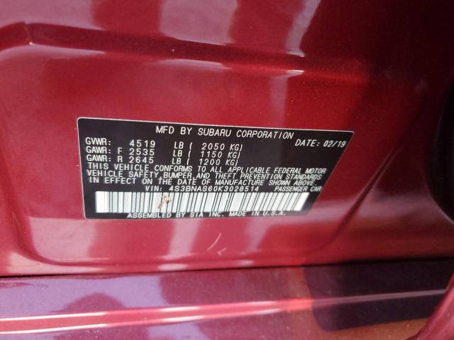 2019 SUBARU LEGACY SPO 4S3BNAS60K3028514
