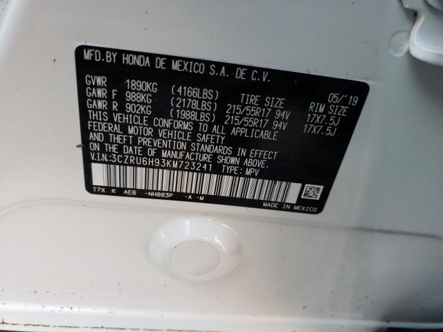 2019 HONDA HR-V TOURI 3CZRU6H93KM723241