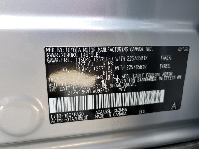 Auction sale of the 2020 TOYOTA RAV4 , vin: 2T3W1RFV0LW093407, lot number: 65064662