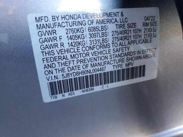2022 ACURA MDX TYPE S 5J8YD8H90NL004467