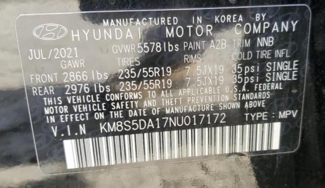 2022 HYUNDAI SANTA FE L - KM8S5DA17NU017172