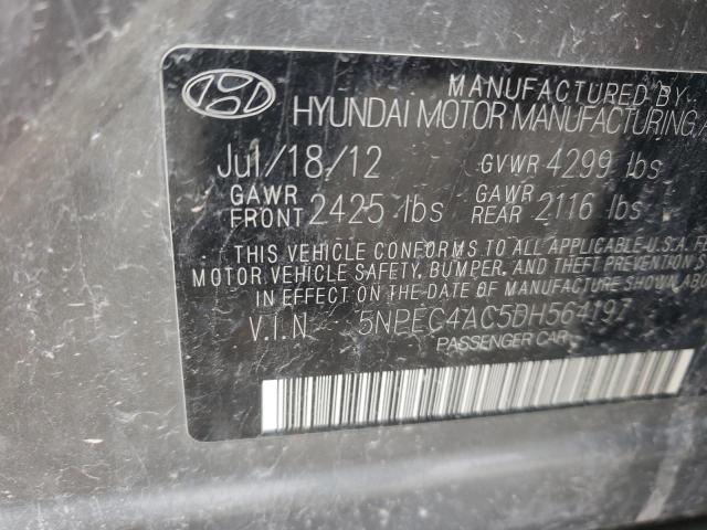 2013 Hyundai Sonata Se VIN: 5NPEC4AC5DH564197 Lot: 38486663