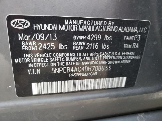 VIN 5NPEB4AC4DH708633 2013 HYUNDAI SONATA no.10