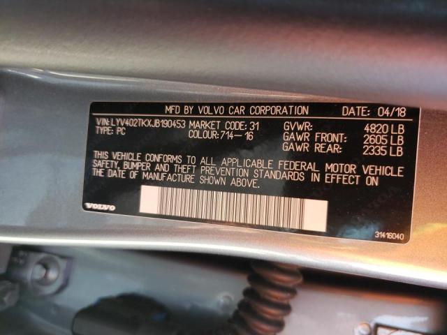 2018 VOLVO S60 INSCRI LYV402TKXJB190453