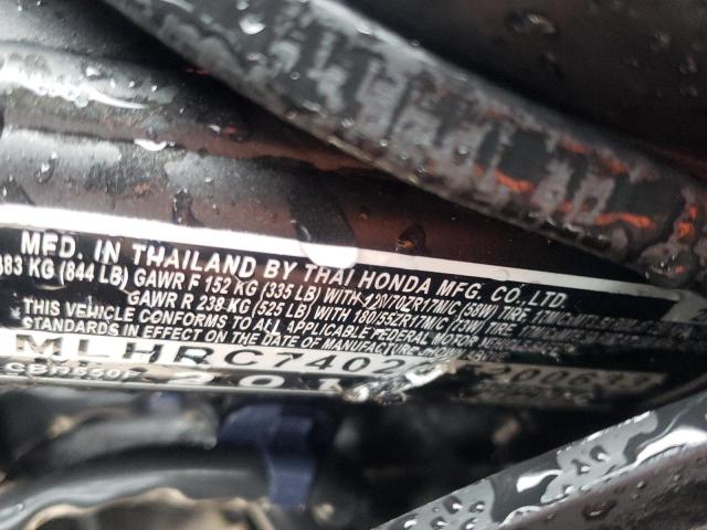 2016 HONDA CBR650 F MLHRC7402G5200633