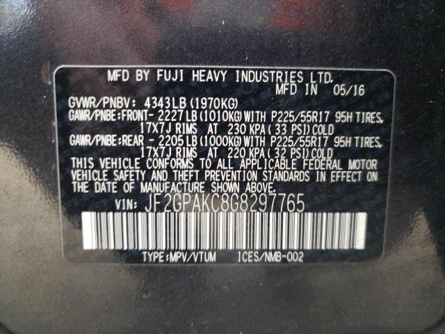 JF2GPAKC8G8297765 Subaru Crosstrek Limited