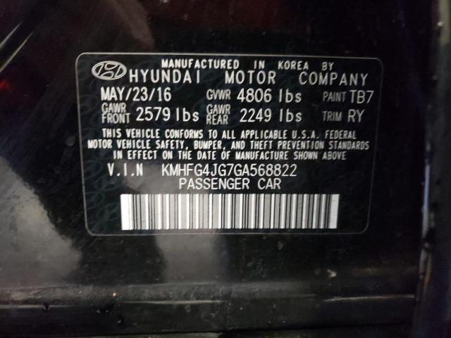 2016 HYUNDAI AZERA KMHFG4JG7GA568822