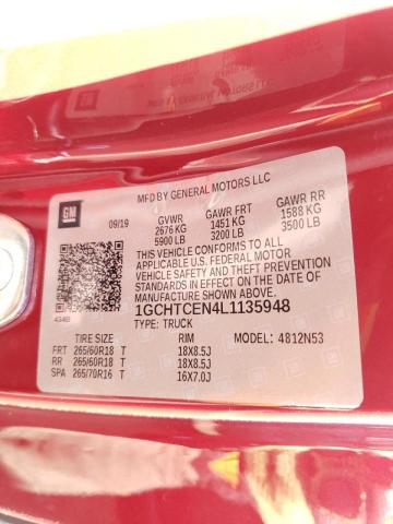 2020 CHEVROLET COLORADO L - 1GCHTCEN4L1135948