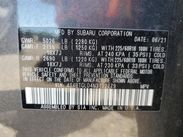 2022 SUBARU OUTBACK ON 4S4BTGLD4N3102779