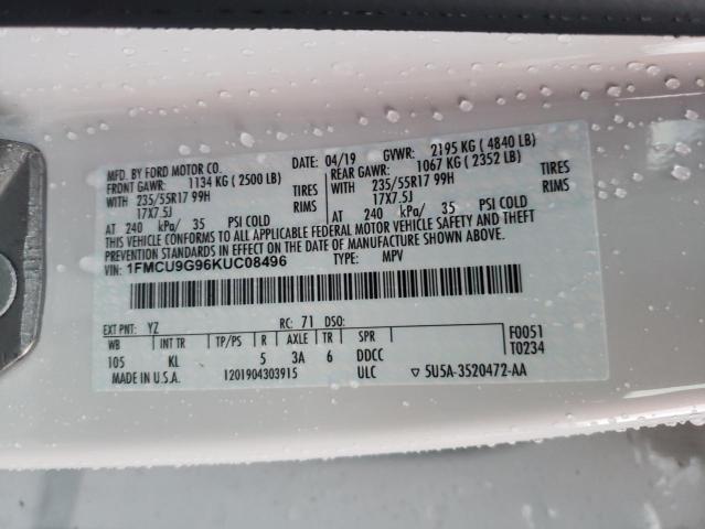 2019 FORD ESCAPE SE - 1FMCU9G96KUC08496