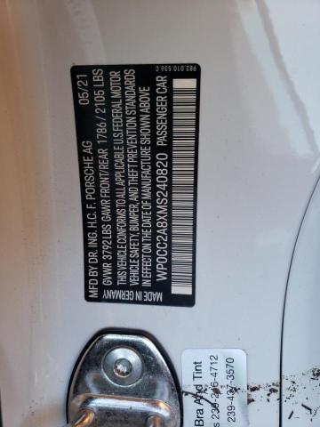 2021 PORSCHE BOXSTER SP WP0CC2A8XMS240820