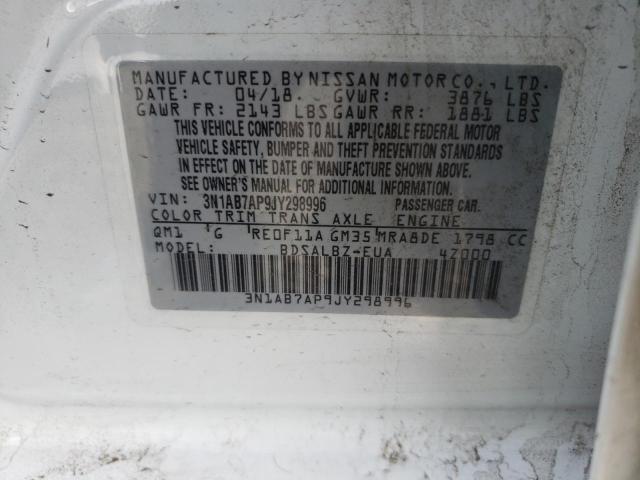 3N1AB7AP9JY298996 Nissan SENTRA S