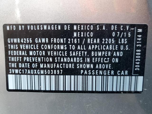 2016 VOLKSWAGEN GOLF SPORT - 3VWC17AUXGM503897