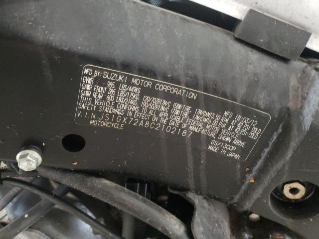 2012 SUZUKI GSX1300 R JS1GX72A8C2102187