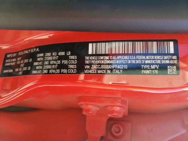 2017 JEEP RENEGADE L - ZACCJBBBXHPF40210