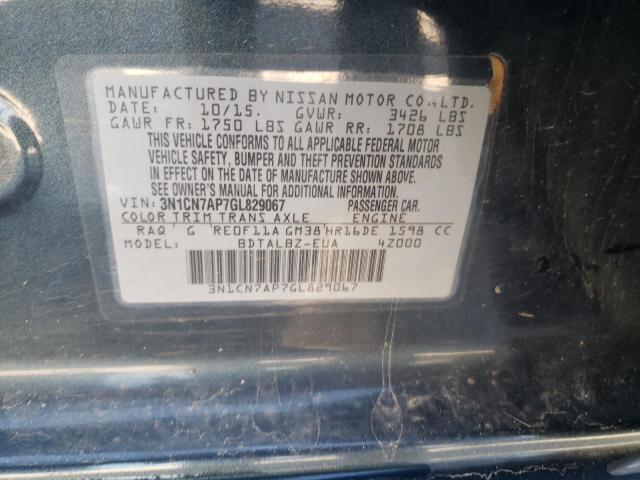 2016 NISSAN VERSA S - 3N1CN7AP7GL829067