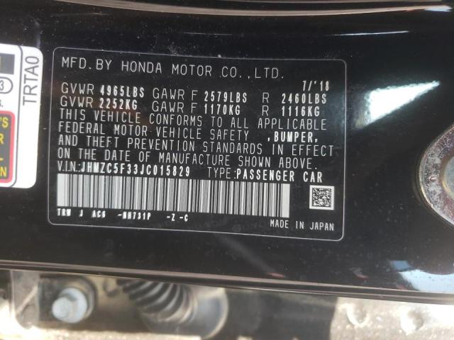2018 HONDA CLARITY TO JHMZC5F33JC015829