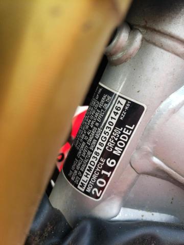 2016 HONDA CRF250 L MLHMD3818G5301467