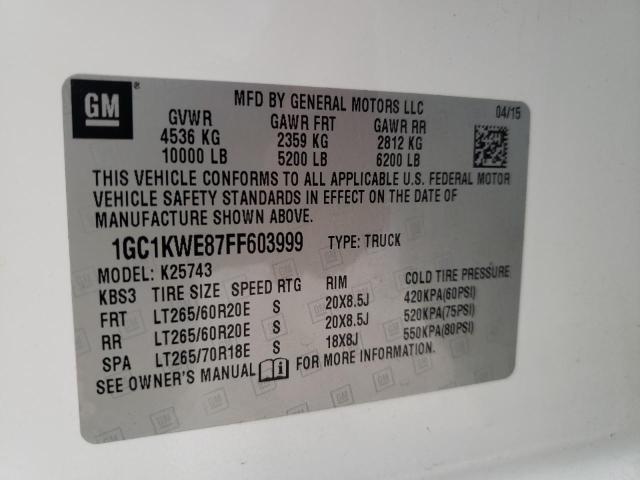 2015 CHEVROLET SILVRDO LT 1GC1KWE87FF603999