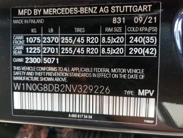 W1N0G8DB2NV329226 Mercedes-Benz GLC-Class GLC 300 10