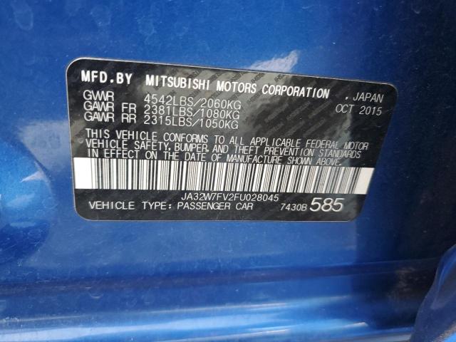 2015 MITSUBISHI LANCER EVO JA32W7FV2FU028045