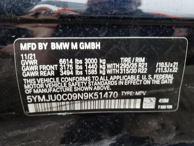 2022 BMW X5 M 5YMJU0C09N9K51470