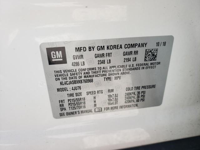 2019 BUICK ENCORE PRE - KL4CJASBXKB760968