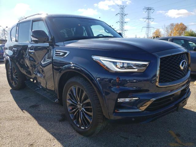 Salvage cars for sale from Copart Wheeling, IL: 2021 Infiniti QX80 Luxe