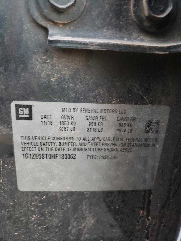 1G1ZE5ST0HF180062 CHEVROLET MALIBU 2017
