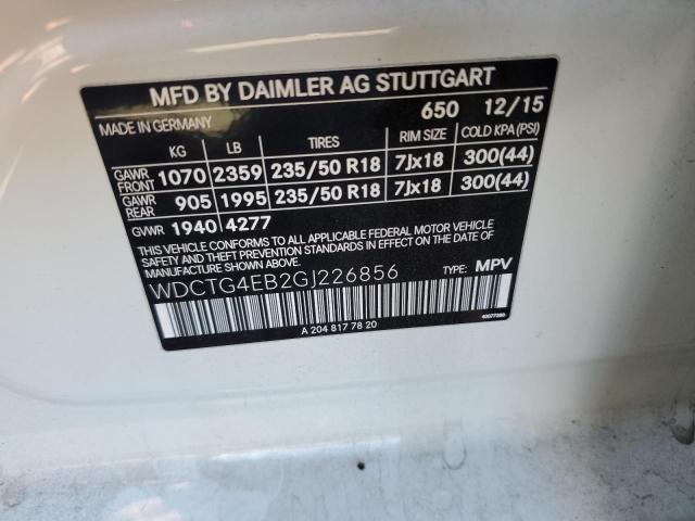 2016 MERCEDES-BENZ GLA 250 - WDCTG4EB2GJ226856