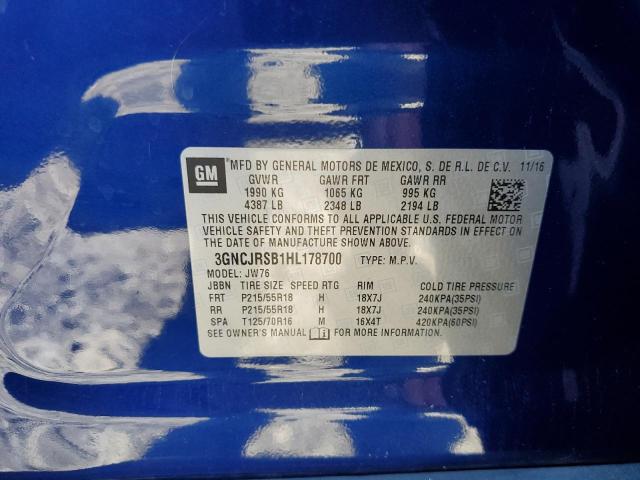 2017 CHEVROLET TRAX PREMI 3GNCJRSB1HL178700