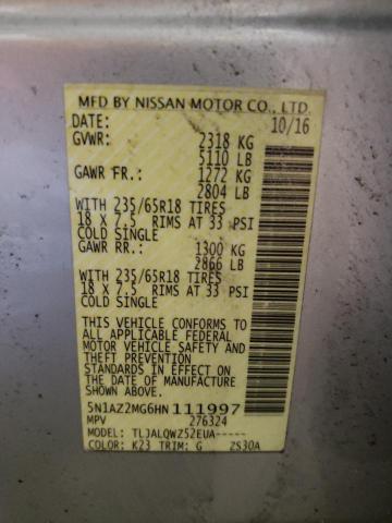 2017 NISSAN MURANO S - 5N1AZ2MG6HN111997