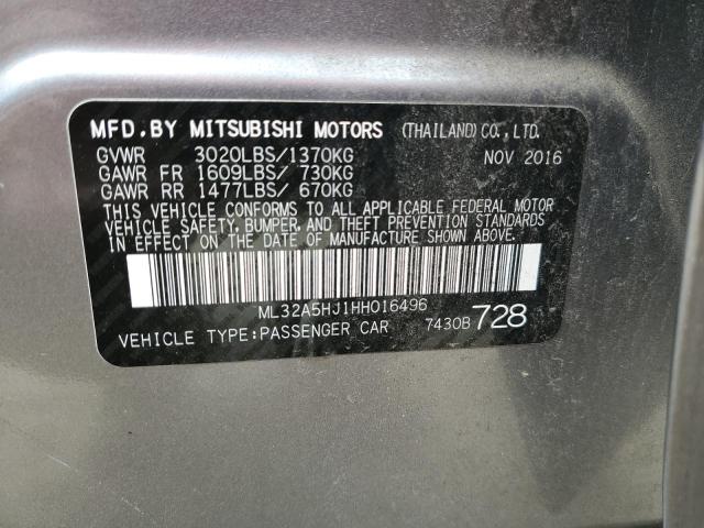 2017 MITSUBISHI MIRAGE GT ML32A5HJ1HH016496