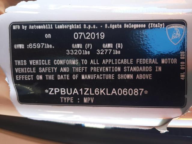 2019 LAMBORGHINI URUS ZPBUA1ZL6KLA06087