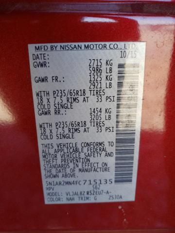 2015 NISSAN PATHFINDER - 5N1AR2MN4FC715135