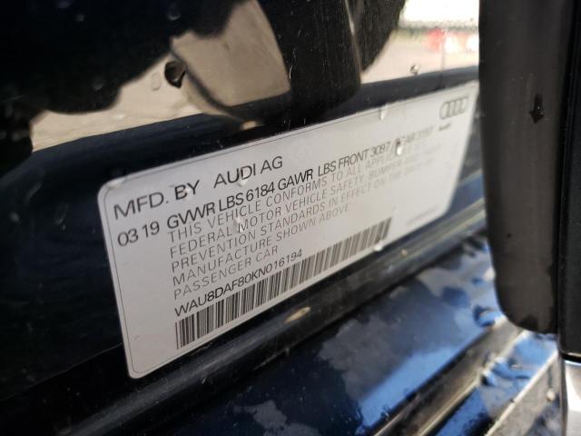 2019 AUDI A8 L WAU8DAF80KN016194