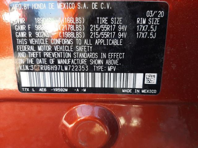 2020 HONDA HR-V TOURI 3CZRU6H97LM722353